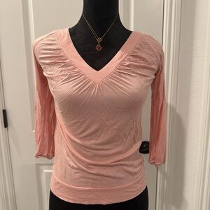 Express Soft Pink V-Neck Blouse